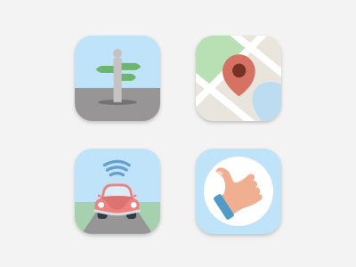 Navigation app icons