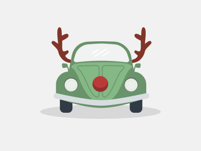 Holiday car icon car christmas cute green holiday vw bug