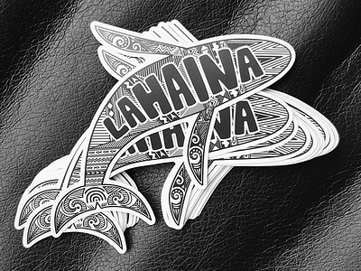 Lahaina Team Sticker black and white bw lahaina polynesian sticker tattoo team whale