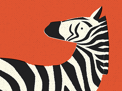 Stripes halftone illustration zebra zoo