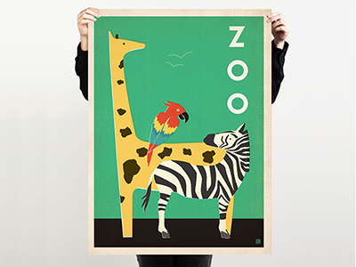 Zoo Friends 3 giraffe illustration macaw zebra zoo