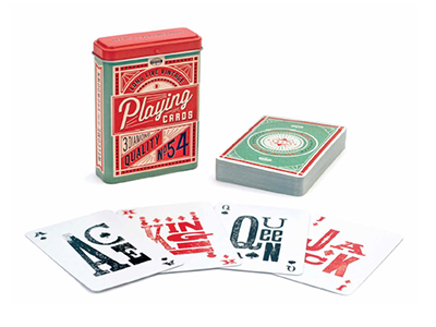 Playing Cards typography woodblock type playing card game
