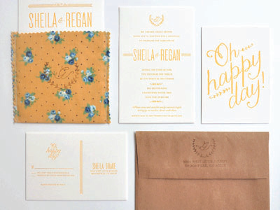 Oh Happy Day bespoke invitation letterpress wedding