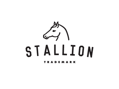 Stallion black and white horse logo stallion trademark
