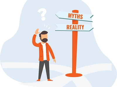 Myths Vs Reality 2d artist 2d artist adobe branding design designer flat icons flatvectors icon illustrations illustrator isometric designs logo typography ui ux vectors web website design