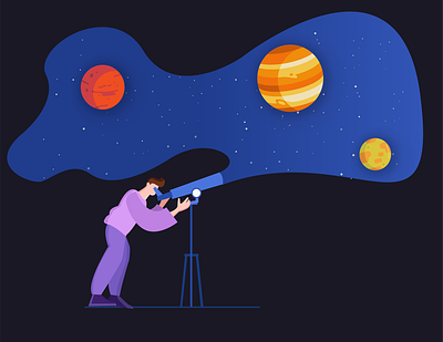Planet search 2d artist adobe branding designer illustration illustrator logo plant search space telescope vectors