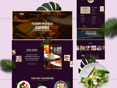 Restaurant Website Mockup design figma flat typography uidesign