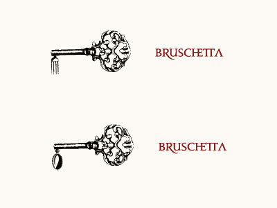 Bruschetta variations logo logotype restaurant serif