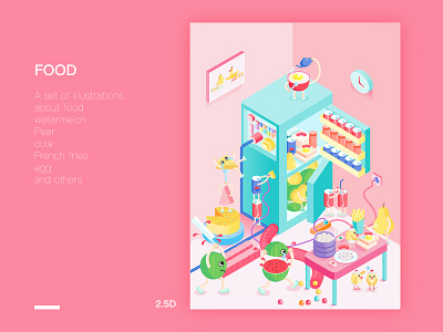 A set of illustrations about food illustration ui