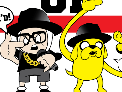 Run DMC Time! adventure time art characters finn hip hop illustration jake rap rundmc vector