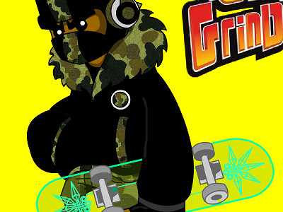 Ninja D Wild Grinderized animation anime cartoon character girl illustration illustrator logo manga mascot mascot design vector