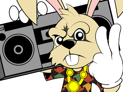 Hip Hop Bunny art bunny characters easter hip hop illustration rabbit rap vector
