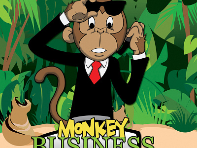 Monkey Business Label art book cartoon character childrens design graphics illustration illustrator mascot vector
