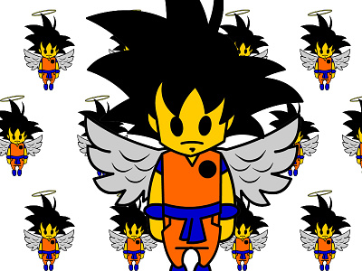 Angel Goku Kawaii angel animated anime cartoon dbz goku kawaii vector