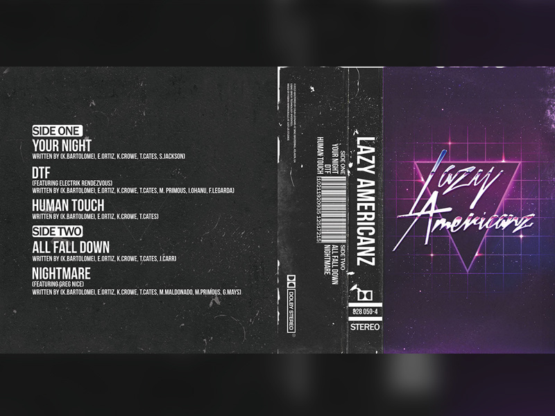 Lazy Americanz EP Package league j.u.s.t.i.c.e texture old music 80s retro abstract package ep americanz lazy