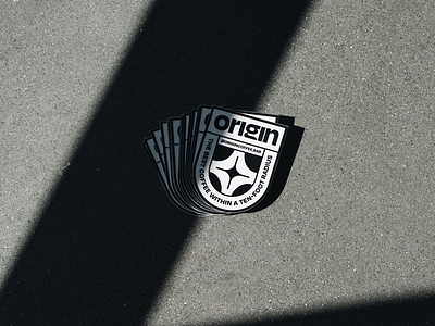 Origin Stickers badge brand branding logo product design sticker