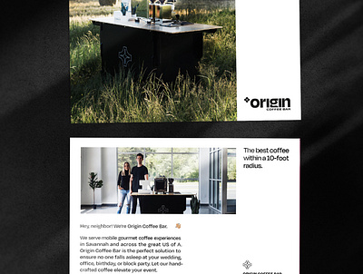 Origin Coffee Bar Mailers branding coffee design layout mailer postcard