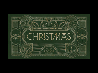 Christmas at Fellowship of Montgomery Title Graphic badge christmas church design graphic design icon illustration type typography vector