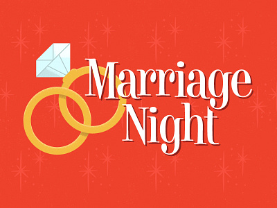 Marriage Night illustration marriage mid century night retro rings type wedding