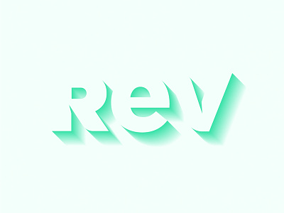 Rev 3d branding custom type geometric gradient logo sans shading type typography