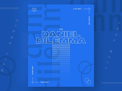 The Daniel Dilemma blue grid layers overlap sermon series strokes type