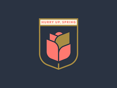 Hurry Up, Spring badge flower graphic graphic design icon minimal spring type