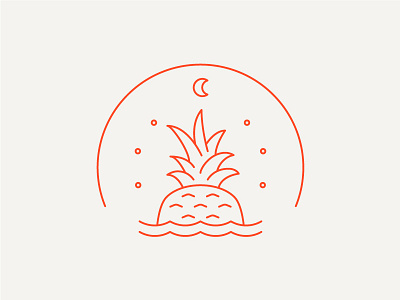 Summer Nights icon illustration logo pineapple summer