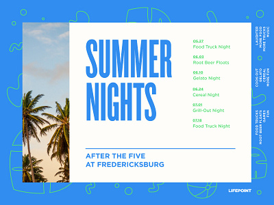 Summer Nights Promo event layout pattern summer typography