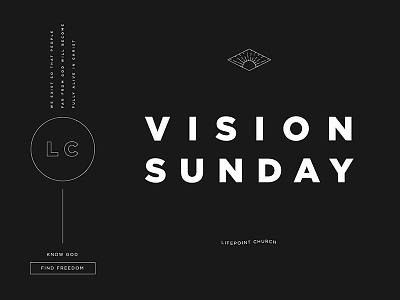 Vision Sunday brand identity church gotham layout lifepoint minimal type typography