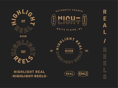 Highlight Real / Highlight Reels badge badge design brand identity branding design graphic graphic design icon layout lockups logo minimal type typography vector