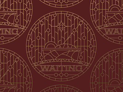 Waiting... pt. II badge christmas church graphic design illustration stained glass typography vector