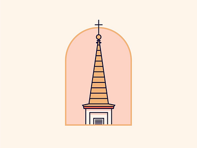 Steeple architecture church design icon linework logo steeple tower vector