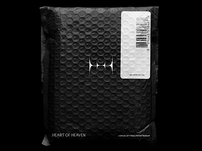 Heart of Heaven VIP Mailer album black envelope heart of heaven mailer minimal monogram packaging type typography