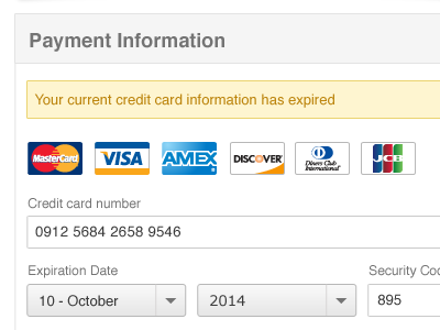 New Checkout amex credit cards diners club discover dropdowns form jcb mastercard visa