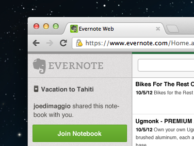 Evernote Sharing button evernote icon web app web client