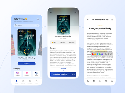 Ebook Mobile App Light Mode book bookshop bookstore design ebook mobile app novel app reading readingapp search book ui
