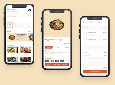 Food Mobile Application animation app design illustration minimal ui ux web website