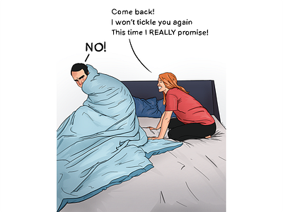 Promise! 👀 comic couple funny illustration ipadpro procreateapp relatable tickle