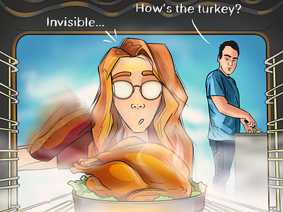 Thanksgiving artwork comic comic art cooking couple dinner foggy funny glasses illustration ipadpro oven procreateapp thanksgiving thanksgiving dinner turkey turkey day