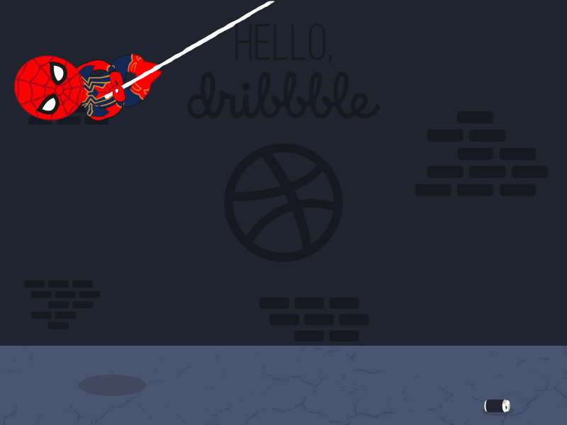 Hello, Dribbble from Spider-Man 2d animation cg character flat hello dribble illustration megapain spider man vector web