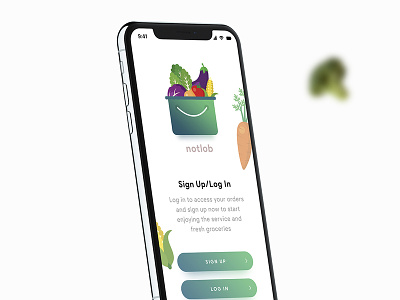 Signup Screen for Grocery Supermarket App app app concept appdesign design dribble fresh fresh design grocery grocery app icon illustration ios minimal photoshop typography ui ux vegetables