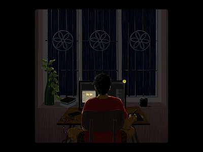 Work from home covid 19 digitalart illustration work from home