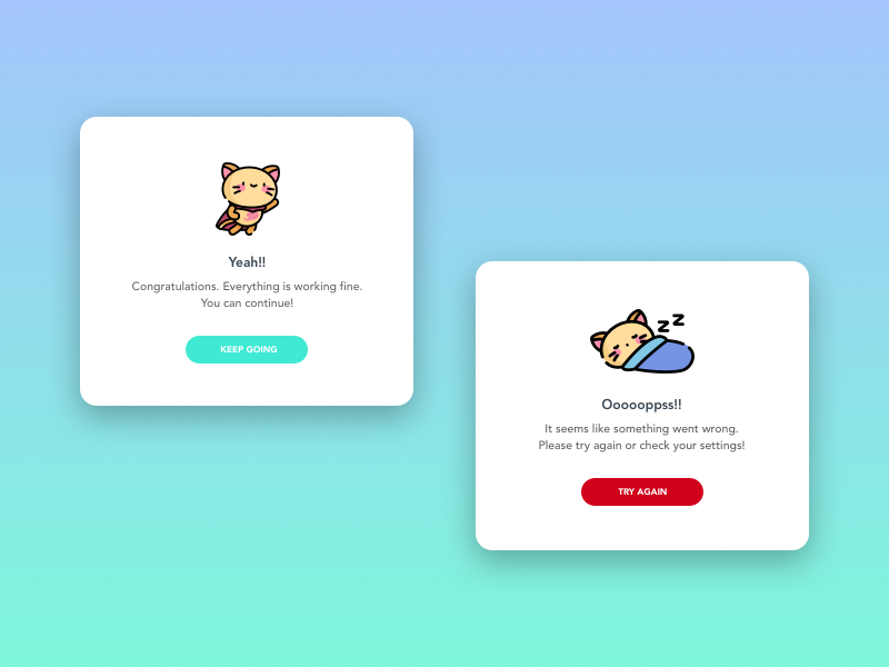 Daily UI challenge #011 — Flash Message (Error/Success) by Roberto