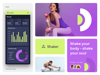 Brand Identity Concept for Shaker | Fitness App applicaiton branding design fitness girl graphic design identity inspiration logo moodboard ui vector