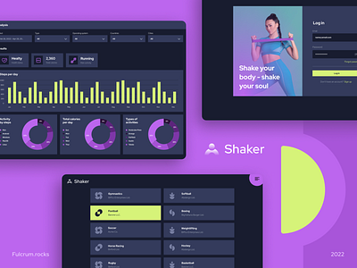 UX/UI Design Concept for Shaker | Fitness App applicaiton branding dashboard fitness graphic design healthy interface logo ui ux