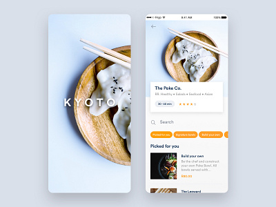 Kyoto app food food app mobile mobileappdesign product design screen design ui design ux design