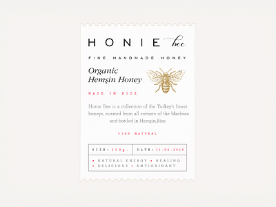 HONIE Bee Label Design