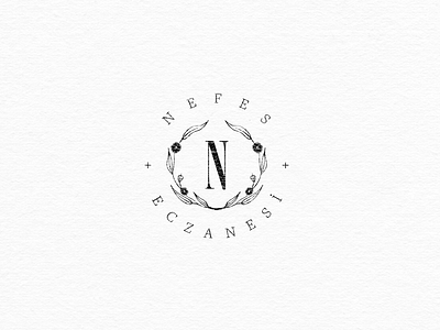 Nefes Pharmacy Logo Design eczane hand draw illustration istanbul logo design medical ocaliptus pharmacy vintage