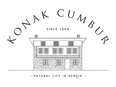 Konak Cumbur branding chalet hotel icon illustration logo minimal rize townhouse village vintage