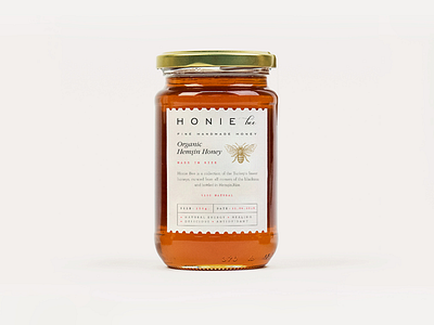 Honie Bee food gold foil honey istanbul label design packaging retro rize tag vintage